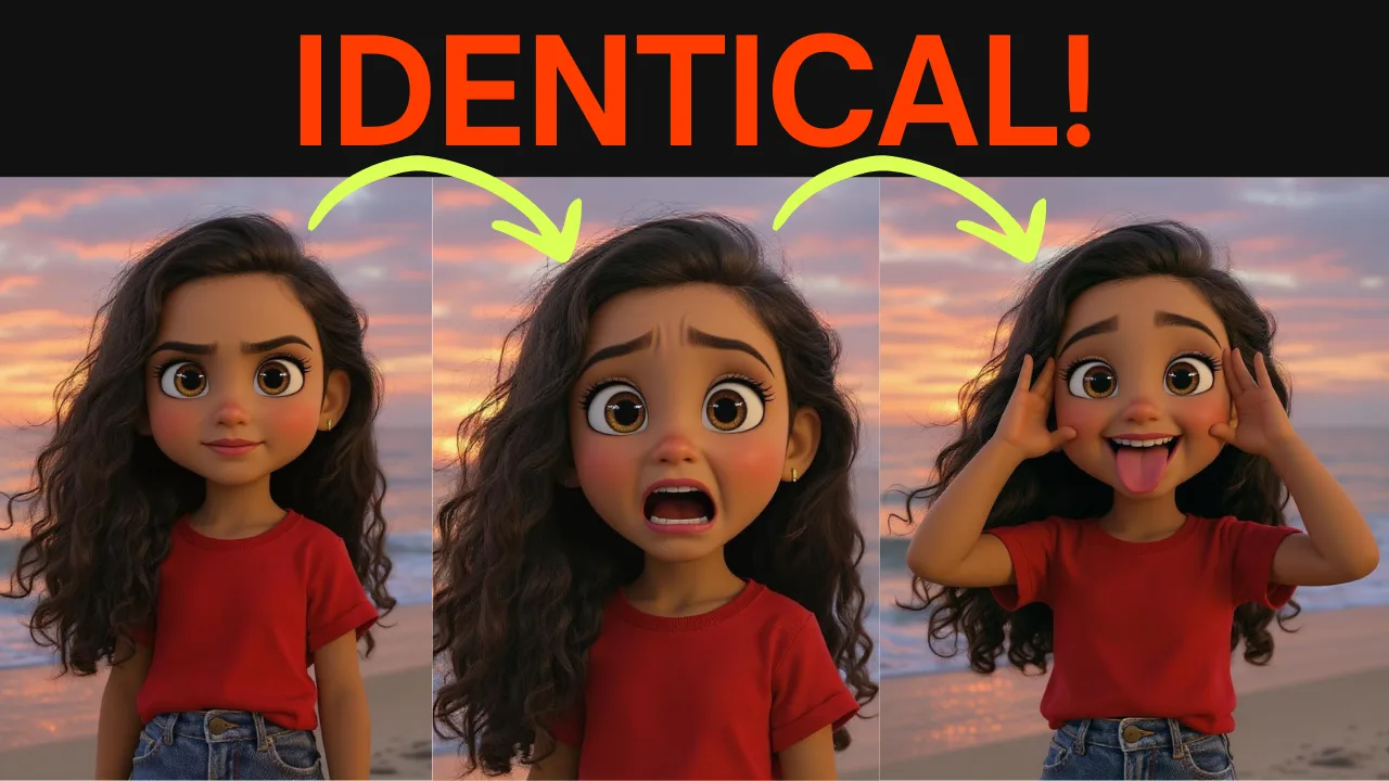 The same cartoon character shown in several expressions, staying on-model